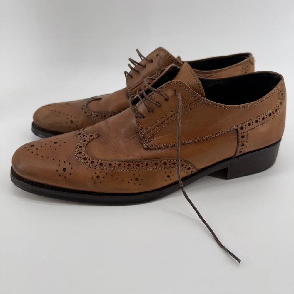Coach‎ Mens Brown Leather Bryant Wingtip Oxford Dress Shoes Lace Up Size 10